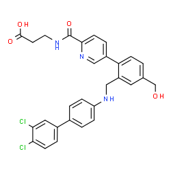 ChemSpider 2D Image | N-({5-[2-{[(3',4'-Dichloro-4-biphenylyl)amino]methyl}-4-(hydroxymethyl)phenyl]-2-pyridinyl}carbonyl)-beta-alanine | C29H25Cl2N3O4
