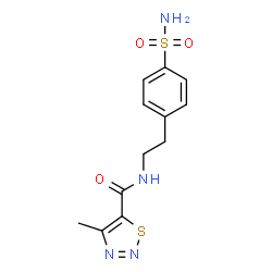 ChemSpider 2D Image | 4-Methyl-N-[2-(4-sulfamoylphenyl)ethyl]-1,2,3-thiadiazole-5-carboxamide | C12H14N4O3S2