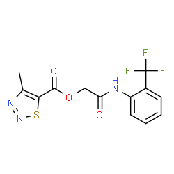 ChemSpider 2D Image | 2-Oxo-2-{[2-(trifluoromethyl)phenyl]amino}ethyl 4-methyl-1,2,3-thiadiazole-5-carboxylate | C13H10F3N3O3S
