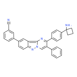 ChemSpider 2D Image | 3-{2-[4-(1-Aminocyclobutyl)phenyl]-3-phenylpyrimido[1,2-b]indazol-9-yl}benzonitrile | C33H25N5