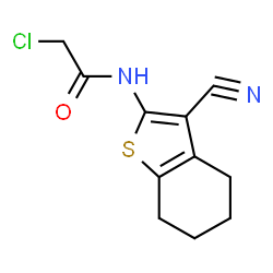 ChemSpider 2D Image | 2-Chloro-N-(3-cyano-4,5,6,7-tetrahydro-1-benzothiophen-2-yl)acetamide | C11H11ClN2OS