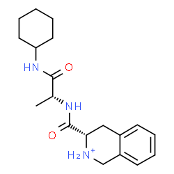 ChemSpider 2D Image | N-Cyclohexyl-N~2~-[(3S)-1,2,3,4-tetrahydro-3-isoquinoliniumylcarbonyl]-D-alaninamide | C19H28N3O2