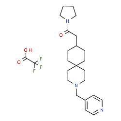 ChemSpider 2D Image | 2-[3-(4-Pyridinylmethyl)-3-azaspiro[5.5]undec-9-yl]-1-(1-pyrrolidinyl)ethanone trifluoroacetate (1:1) | C24H34F3N3O3