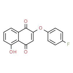 ChemSpider 2D Image | 2-(4-Fluorophenoxy)-5-hydroxy-1,4-naphthoquinone | C16H9FO4