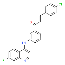 ChemSpider 2D Image | (2E)-3-(4-Chlorophenyl)-1-{3-[(7-chloro-4-quinolinyl)amino]phenyl}-2-propen-1-one | C24H16Cl2N2O