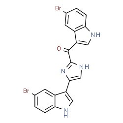 ChemSpider 2D Image | (5-Bromo-1H-indol-3-yl)[4-(5-bromo-1H-indol-3-yl)-1H-imidazol-2-yl]methanone | C20H12Br2N4O