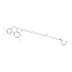 ChemSpider 2D Image | 5-[(2R)-6-Oxo-3,6-dihydro-2H-pyran-2-yl]pentyl 12-oxo-12-{[(7S)-1,2,3,10-tetramethoxy-9-oxo-5,6,7,9-tetrahydrobenzo[a]heptalen-7-yl]amino}dodecanoate | C42H57NO10