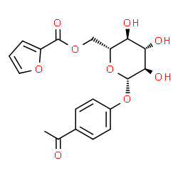 ChemSpider 2D Image | 4-Acetylphenyl 6-O-2-furoyl-beta-D-glucopyranoside | C19H20O9