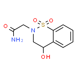ChemSpider 2D Image | 2-(4-Hydroxy-1,1-dioxido-3,4-dihydro-2H-1,2-benzothiazin-2-yl)acetamide | C10H12N2O4S