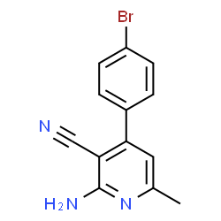 ChemSpider 2D Image | 2-Amino-4-(4-bromophenyl)-6-methylnicotinonitrile | C13H10BrN3