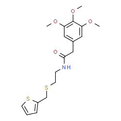 ChemSpider 2D Image | N-{2-[(2-Thienylmethyl)sulfanyl]ethyl}-2-(3,4,5-trimethoxyphenyl)acetamide | C18H23NO4S2