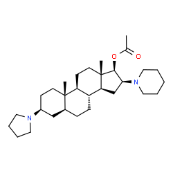 ChemSpider 2D Image | (3beta,5alpha,16beta,17beta)-16-(1-Piperidinyl)-3-(1-pyrrolidinyl)androstan-17-yl acetate | C30H50N2O2