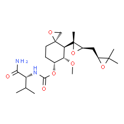 ChemSpider 2D Image | (3R,4S,5S,6R)-4-[(2R,3R)-3-{[(2S)-3,3-Dimethyl-2-oxiranyl]methyl}-2-methyl-2-oxiranyl]-5-methoxy-1-oxaspiro[2.5]oct-6-yl [(2R)-1-amino-3-methyl-1-oxo-2-butanyl]carbamate (non-preferred name) | C22H36N2O7