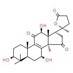 ChemSpider 2D Image | (3beta,5alpha,7beta,12beta)-3,7,12-Trihydroxy-4,4,14-trimethyl-20,24-epoxychol-8-ene-11,15,24-trione | C27H38O7