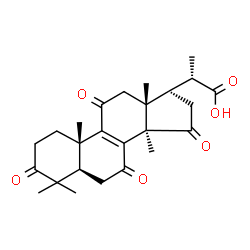 ChemSpider 2D Image | (2S)-2-[(5R,10S,13R,14R,17R)-4,4,10,13,14-Pentamethyl-3,7,11,15-tetraoxo-2,3,4,5,6,7,10,11,12,13,14,15,16,17-tetradecahydro-1H-cyclopenta[a]phenanthren-17-yl]propanoic acid (non-preferred name) | C25H32O6