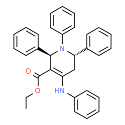 ChemSpider 2D Image | Ethyl (2R,6S)-4-anilino-1,2,6-triphenyl-1,2,5,6-tetrahydro-3-pyridinecarboxylate | C32H30N2O2