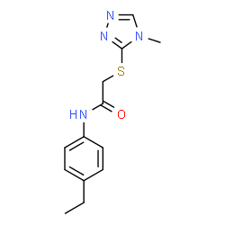 ChemSpider 2D Image | N-(4-Ethylphenyl)-2-[(4-methyl-4H-1,2,4-triazol-3-yl)sulfanyl]acetamide | C13H16N4OS