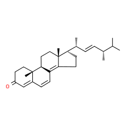 ChemSpider 2D Image | (22E,24S)-Ergosta-4,6,8(14),22-tetraen-3-one | C28H40O