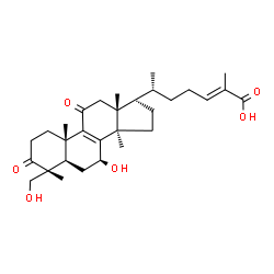 ChemSpider 2D Image | (7beta,24E)-7,28-Dihydroxy-3,11-dioxolanosta-8,24-dien-26-oic acid | C30H44O6