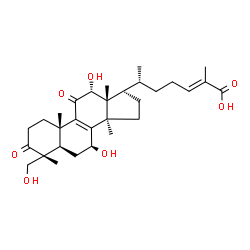 ChemSpider 2D Image | (7beta,12alpha,24E)-7,12,28-Trihydroxy-3,11-dioxolanosta-8,24-dien-26-oic acid | C30H44O7