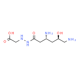 ChemSpider 2D Image | {2-[(3R,5R)-3,6-Diamino-5-hydroxyhexanoyl]hydrazino}acetic acid (non-preferred name) | C8H18N4O4