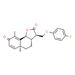 ChemSpider 2D Image | (3S,3aS,5aS,9bS)-3-{[(4-Fluorophenyl)sulfanyl]methyl}-5a,9-dimethyl-3a,5,5a,9b-tetrahydronaphtho[1,2-b]furan-2,8(3H,4H)-dione | C21H21FO3S