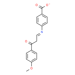 ChemSpider 2D Image | 4-{(E)-[3-(4-Methoxyphenyl)-3-oxopropylidene]amino}benzoate | C17H14NO4