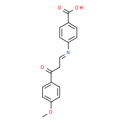 ChemSpider 2D Image | 4-{(E)-[3-(4-Methoxyphenyl)-3-oxopropylidene]amino}benzoic acid | C17H15NO4