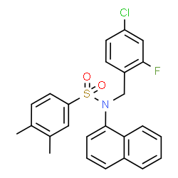 ChemSpider 2D Image | N-(4-Chloro-2-fluorobenzyl)-3,4-dimethyl-N-(1-naphthyl)benzenesulfonamide | C25H21ClFNO2S