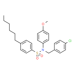 ChemSpider 2D Image | N-(4-Chlorobenzyl)-4-hexyl-N-(4-methoxyphenyl)benzenesulfonamide | C26H30ClNO3S