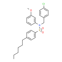 ChemSpider 2D Image | N-(4-Chlorobenzyl)-4-hexyl-N-(3-methoxyphenyl)benzenesulfonamide | C26H30ClNO3S
