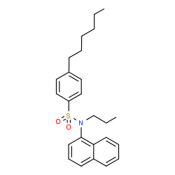 ChemSpider 2D Image | 4-Hexyl-N-(1-naphthyl)-N-propylbenzenesulfonamide | C25H31NO2S