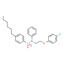 ChemSpider 2D Image | N-[2-(4-Chlorophenoxy)ethyl]-4-hexyl-N-phenylbenzenesulfonamide | C26H30ClNO3S