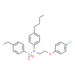 ChemSpider 2D Image | N-(4-Butylphenyl)-N-[2-(4-chlorophenoxy)ethyl]-4-ethylbenzenesulfonamide | C26H30ClNO3S