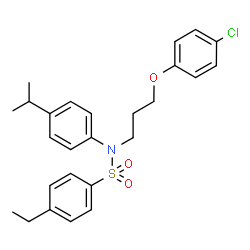 ChemSpider 2D Image | N-[3-(4-Chlorophenoxy)propyl]-4-ethyl-N-(4-isopropylphenyl)benzenesulfonamide | C26H30ClNO3S