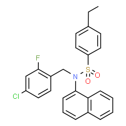 ChemSpider 2D Image | N-(4-Chloro-2-fluorobenzyl)-4-ethyl-N-(1-naphthyl)benzenesulfonamide | C25H21ClFNO2S