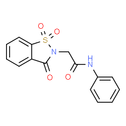 ChemSpider 2D Image | 2-(1,1-Dioxido-3-oxo-1,2-benzothiazol-2(3H)-yl)-N-phenylacetamide | C15H12N2O4S