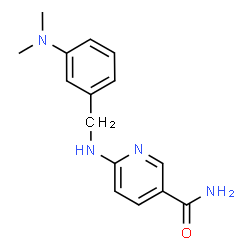 ChemSpider 2D Image | 6-{[3-(Dimethylamino)benzyl]amino}nicotinamide | C15H18N4O