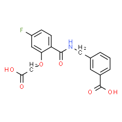 ChemSpider 2D Image | 3-({[2-(Carboxymethoxy)-4-fluorobenzoyl]amino}methyl)benzoic acid | C17H14FNO6