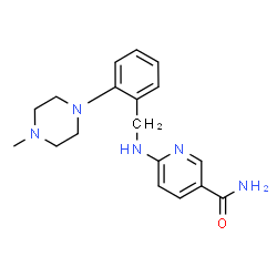 ChemSpider 2D Image | 6-{[2-(4-Methyl-1-piperazinyl)benzyl]amino}nicotinamide | C18H23N5O