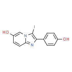 ChemSpider 2D Image | 2-(4-Hydroxyphenyl)-3-iodoimidazo[1,2-a]pyridin-6-ol | C13H9IN2O2