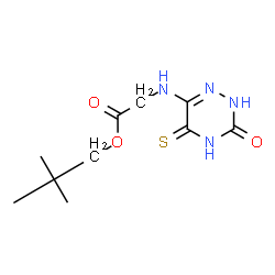 ChemSpider 2D Image | 2,2-Dimethylpropyl N-(3-oxo-5-thioxo-2,3,4,5-tetrahydro-1,2,4-triazin-6-yl)glycinate | C10H16N4O3S