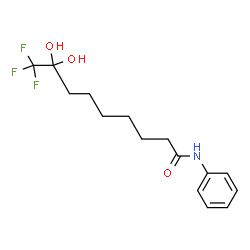 ChemSpider 2D Image | 9,9,9-Trifluoro-8,8-dihydroxy-N-phenylnonanamide | C15H20F3NO3