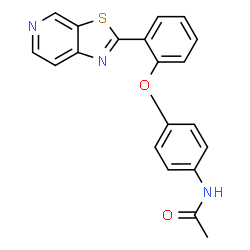 ChemSpider 2D Image | N-{4-[2-([1,3]Thiazolo[5,4-c]pyridin-2-yl)phenoxy]phenyl}acetamide | C20H15N3O2S
