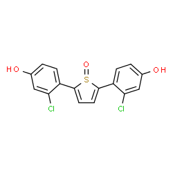 ChemSpider 2D Image | 4,4'-(1-Oxido-2,5-thienediyl)bis(3-chlorophenol) | C16H10Cl2O3S