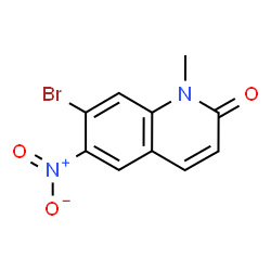ChemSpider 2D Image | 7-Bromo-1-methyl-6-nitro-2(1H)-quinolinone | C10H7BrN2O3