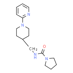 ChemSpider 2D Image | N-{[1-(2-Pyridinyl)-4-piperidinyl]methyl}-1-pyrrolidinecarboxamide | C16H24N4O