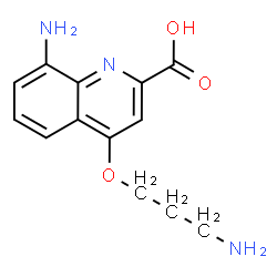ChemSpider 2D Image | 8-Amino-4-(3-aminopropoxy)-2-quinolinecarboxylic acid | C13H15N3O3