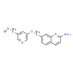 ChemSpider 2D Image | 7-[({5-[(Methyleneamino)methyl]-3-pyridinyl}oxy)methyl]-2-quinolinamine | C17H16N4O