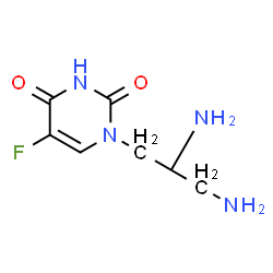 ChemSpider 2D Image | 1-[(2R)-2,3-Diaminopropyl]-5-fluoro-2,4(1H,3H)-pyrimidinedione | C7H11FN4O2
